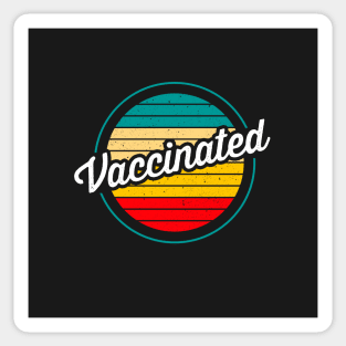 Vaccinated - Retro Sunset Vaccine Sticker